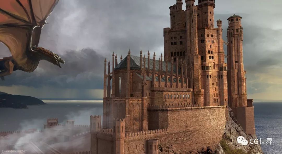 平民涌入同一街道大火燃烧人群涌入君临城君临城街道早期3d设计larger